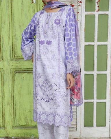 Designer Three Pieces | Polka Dots | Cambric