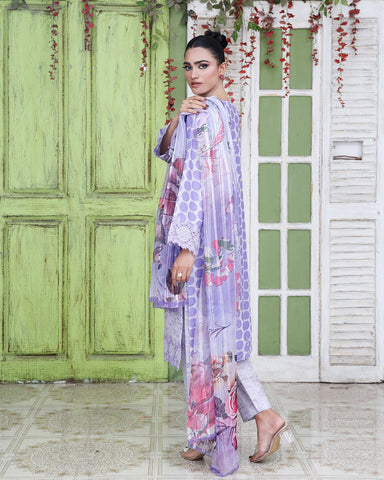 Designer Three Pieces | Polka Dots | Cambric
