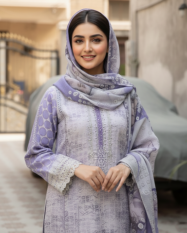 Designer Three Piece | Embroidered - Aanchal | Premium Winter Cotton