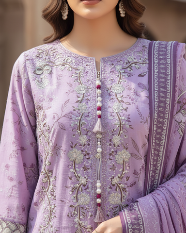 Designer Three Piece | Embroidered - Gulabo | Winter Cotton