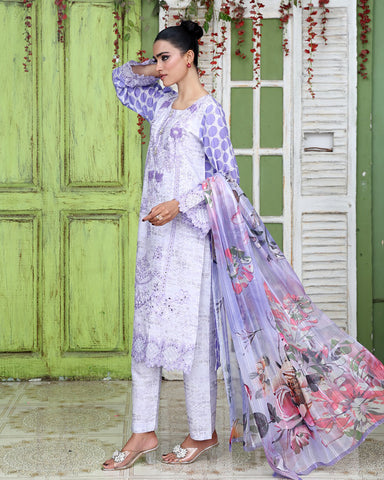 Designer Three Pieces | Polka Dots | Cambric