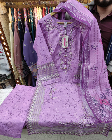 Designer Three Piece | Embroidered - Gulabo | Winter Cotton