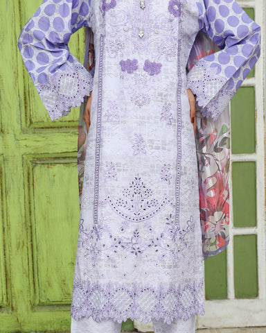 Designer Three Pieces | Polka Dots | Cambric