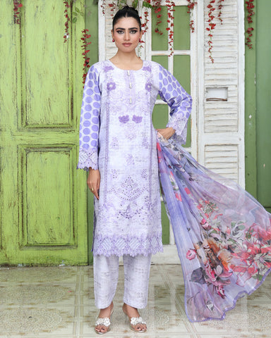 Designer Three Pieces | Polka Dots | Cambric
