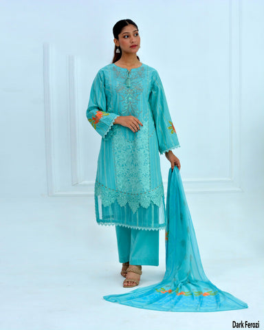 Designer Three Piece | Mah Para | Exquisite Luxury Lawn