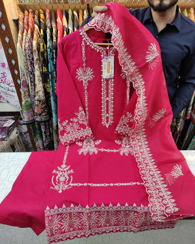 Designer Three Piece | Mahrosh | Premium Winter Cotton