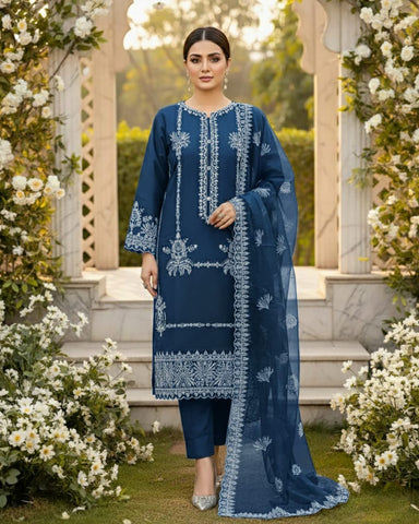 Designer Three Piece | Mahrosh | Premium Winter Cotton