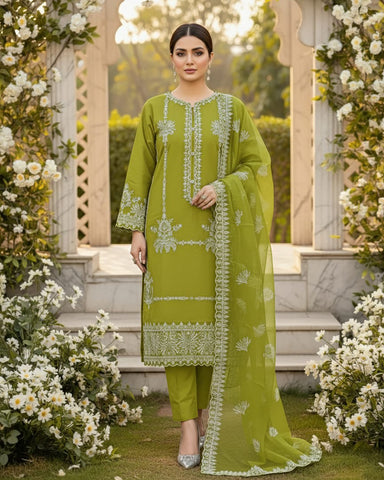 Designer Three Piece | Mahrosh | Premium Winter Cotton