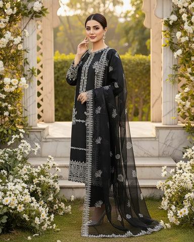 Designer Three Piece | Mahrosh | Premium Winter Cotton