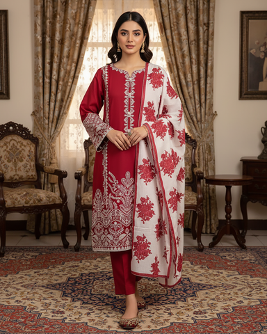 Designer Three Piece | Shahzadi | Premium Winter Cotton