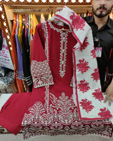 Designer Three Piece | Shahzadi | Premium Winter Cotton