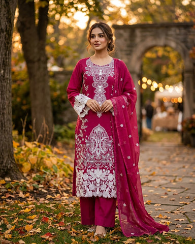 Velora - Embroidered - Winter Cotton