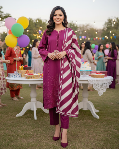 Designer Three Piece | Shahzadi Iconic - Eid Special | Summer Cotton Lawn