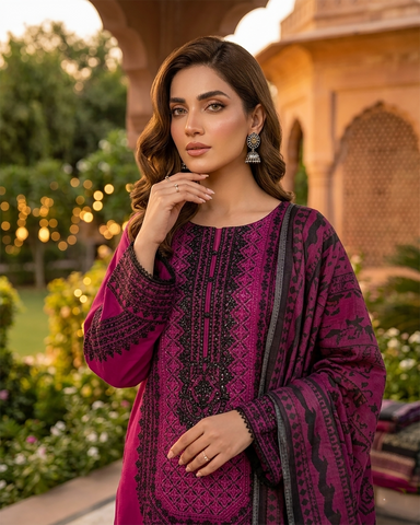 Designer Three Piece | Embroidered - Luxury Juna Iconic | Premium Lawn