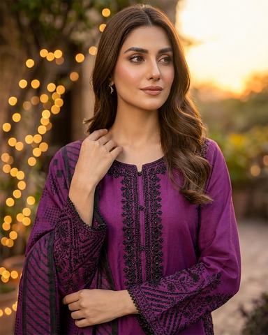 Designer Three Piece | Embroidered - Luxury Virsa Iconic | Premium Lawn