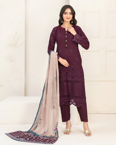 Designer Three Piece | Embroidered - Luxury Riyana | Premium Lawn