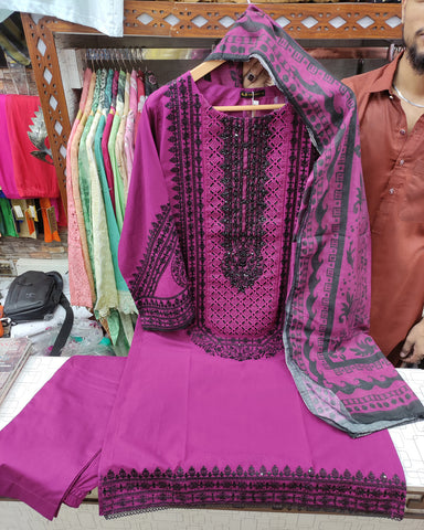 Designer Three Piece | Embroidered - Luxury Juna Iconic | Premium Lawn