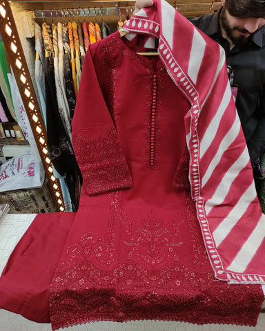 Designer Three Piece | Shahzadi Iconic - Eid Special | Summer Cotton Lawn