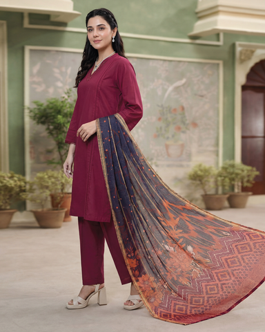Digital Three Piece | Designer "Isola"- Eid Special | Premium Cotton Lawn