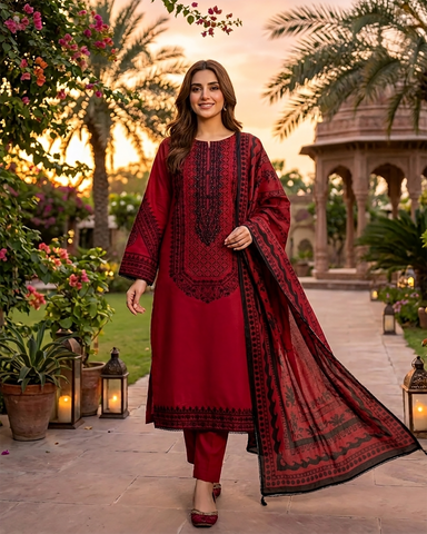 Designer Three Piece | Embroidered - Luxury Juna Iconic | Premium Lawn