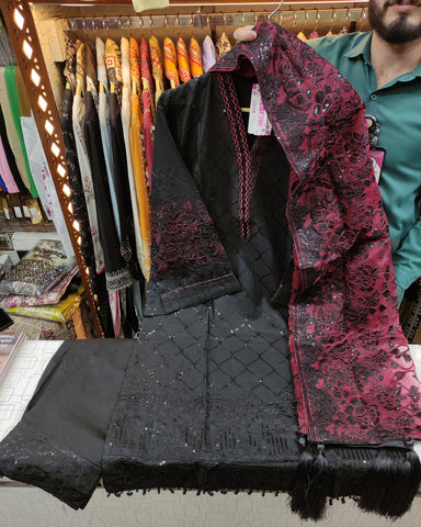 Three Piece Formals | Embroidered - Aswad - Eid Special | Premium Lawn