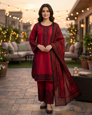 Designer Three Piece | Embroidered - Luxury Virsa Iconic | Premium Lawn