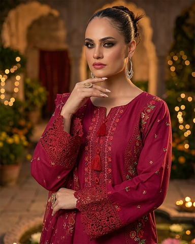 Designer Three Piece | Embroidered - Bahar Begum | Premium Lawn