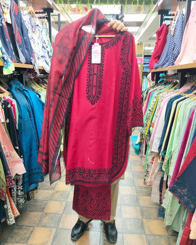 Designer Three Piece | Embroidered - Luxury Virsa Iconic | Premium Lawn