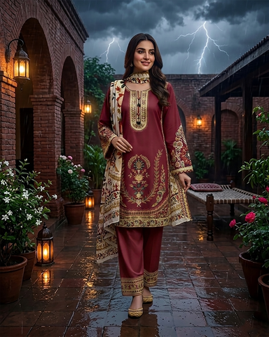Designer Three Piece | Embroidered - Durefishan | Premium Lawn