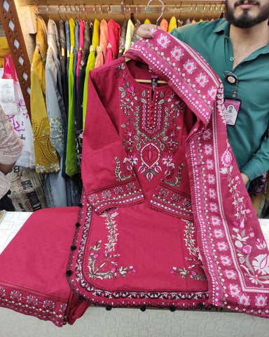 Designer Embroidered Three Piece | Khayal | Premium Khaddar