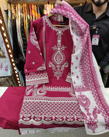 Three Piece Formals | Embroidered - Khumaar - Eid Special | Premium Cotton Lawn