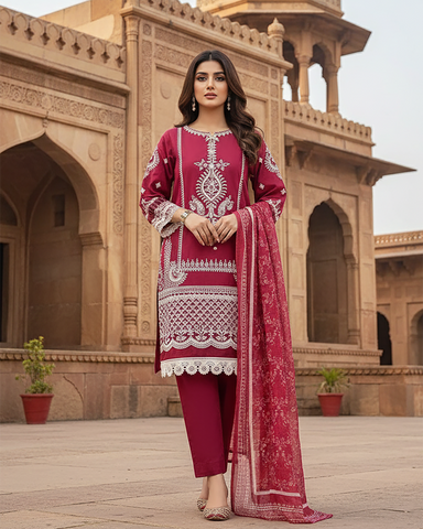 Three Piece Formals | Embroidered - Khumaar - Eid Special | Premium Cotton Lawn