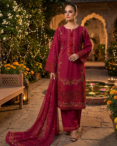 Designer Three Piece | Embroidered - Bahar Begum | Premium Lawn