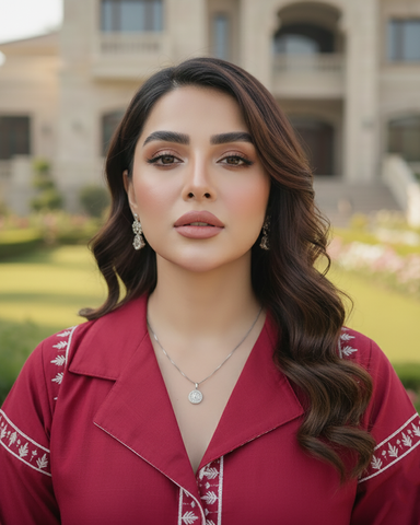 Designer Two Piece | Embroidered - Patasa | Winter Cotton