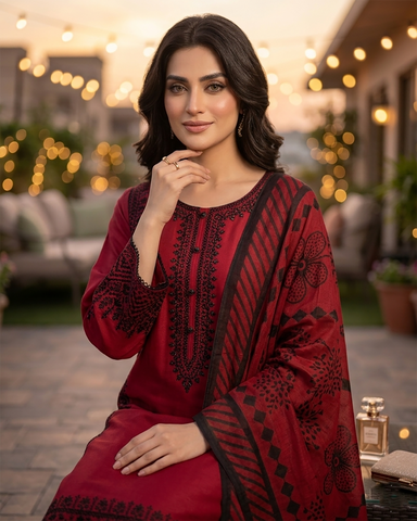 Designer Three Piece | Embroidered - Luxury Virsa Iconic | Premium Lawn
