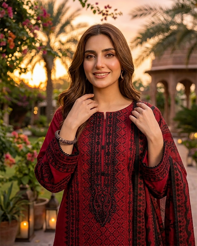 Designer Three Piece | Embroidered - Luxury Juna Iconic | Premium Lawn