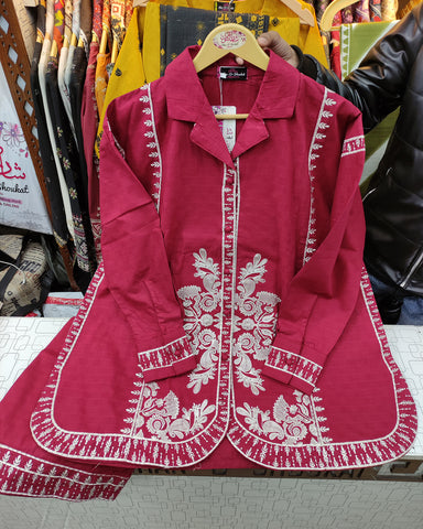 Designer Two Piece | Embroidered - Patasa | Winter Cotton