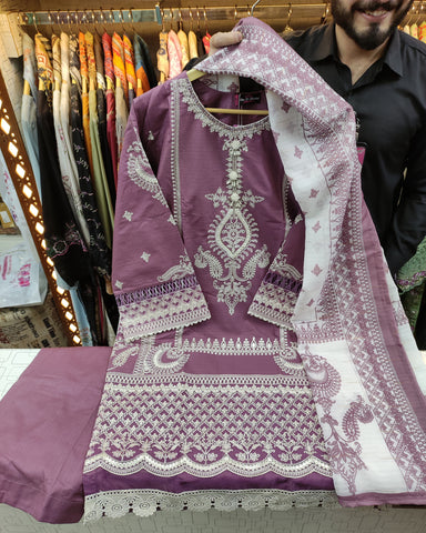 Three Piece Formals | Embroidered - Khumaar - Eid Special | Premium Cotton Lawn