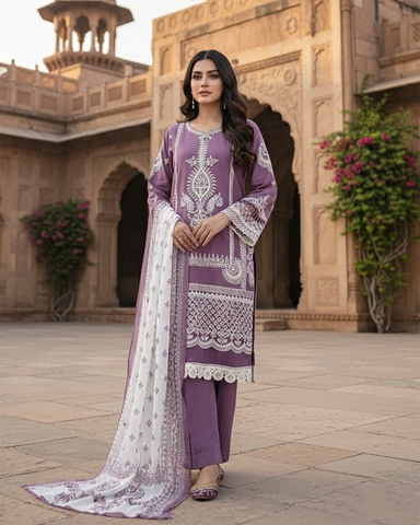 Three Piece Formals | Embroidered - Khumaar - Eid Special | Premium Cotton Lawn