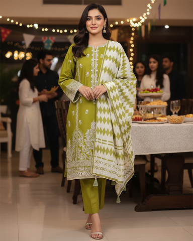 Designer Three Piece | Lyla Handwork - Eid Special | Summer Lawn
