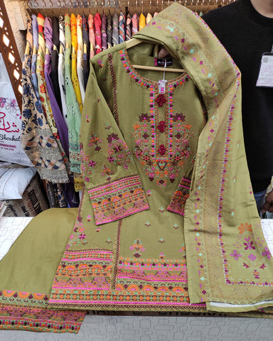 Designer Three Piece | Nain Tara | Luxury Winter Cotton