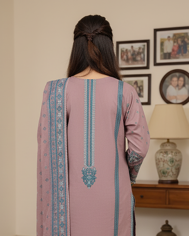 Designer Three Piece | Embroidered - Jannat | Premium Khaddar