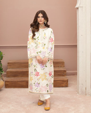Designer Three Piece | Embroidered - Multi Chrome | Premium Lawn
