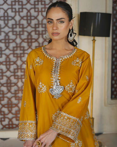Designer Three Piece | Embroidered Handwork - Sakura | Summer Lawn