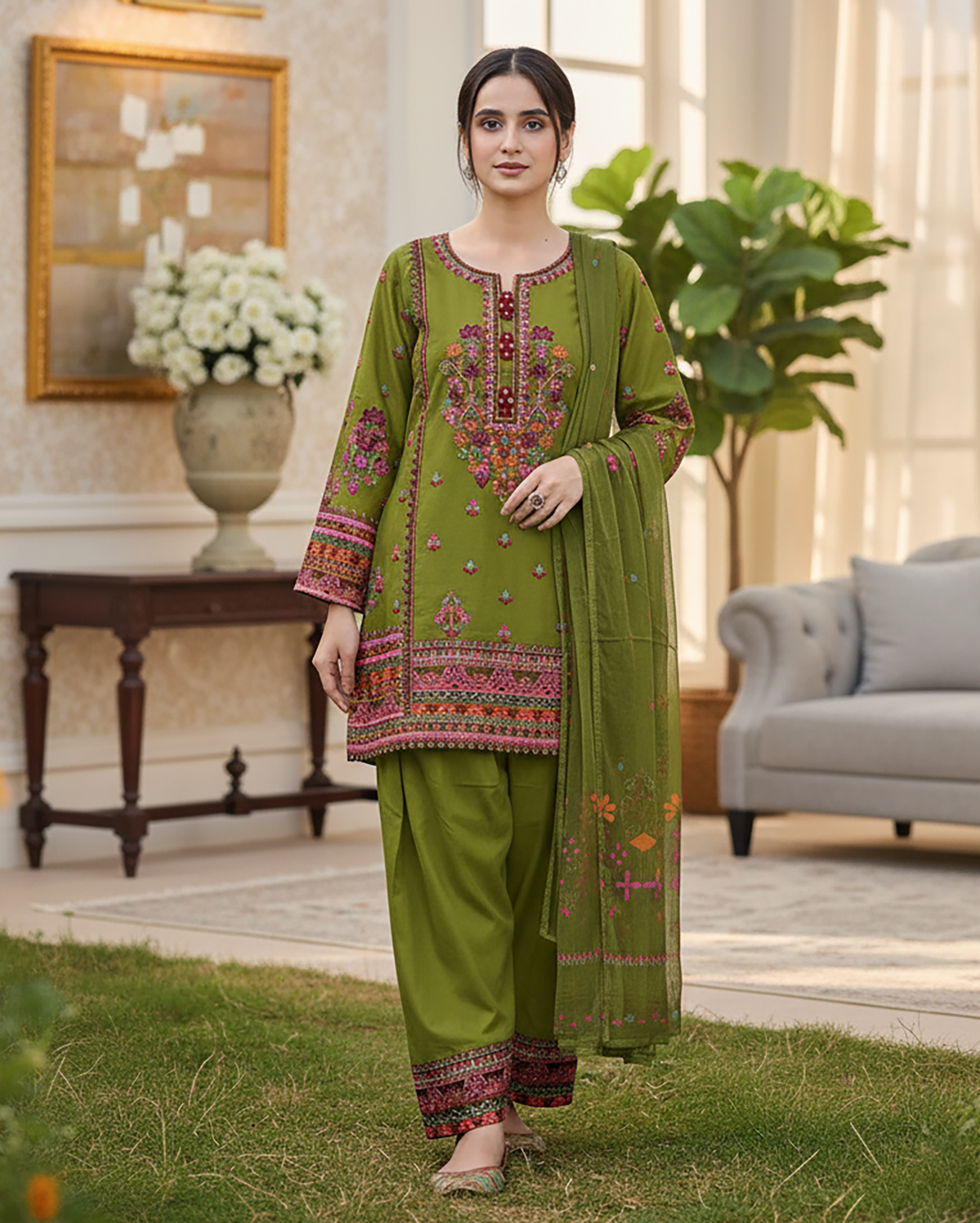 Designer Three Piece | Nain Tara | Winter Cotton