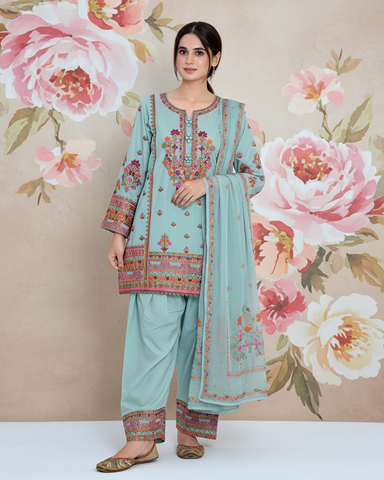 Designer Three Piece | Nain Tara | Winter Cotton