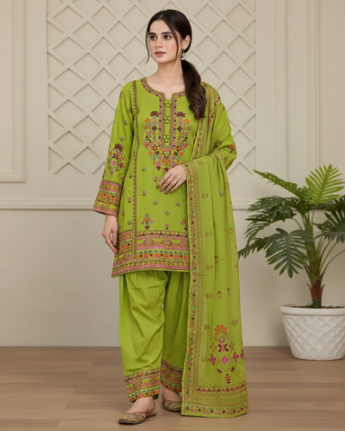 Designer Three Piece | Nain Tara | Winter Cotton
