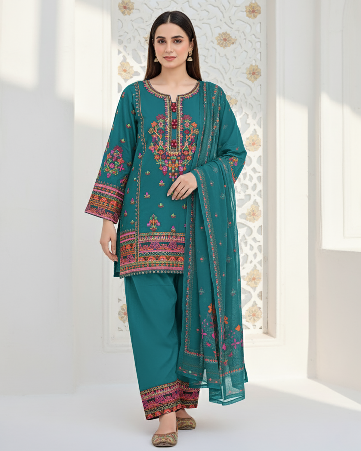 Designer Three Piece | Nain Tara | Luxury Winter Cotton