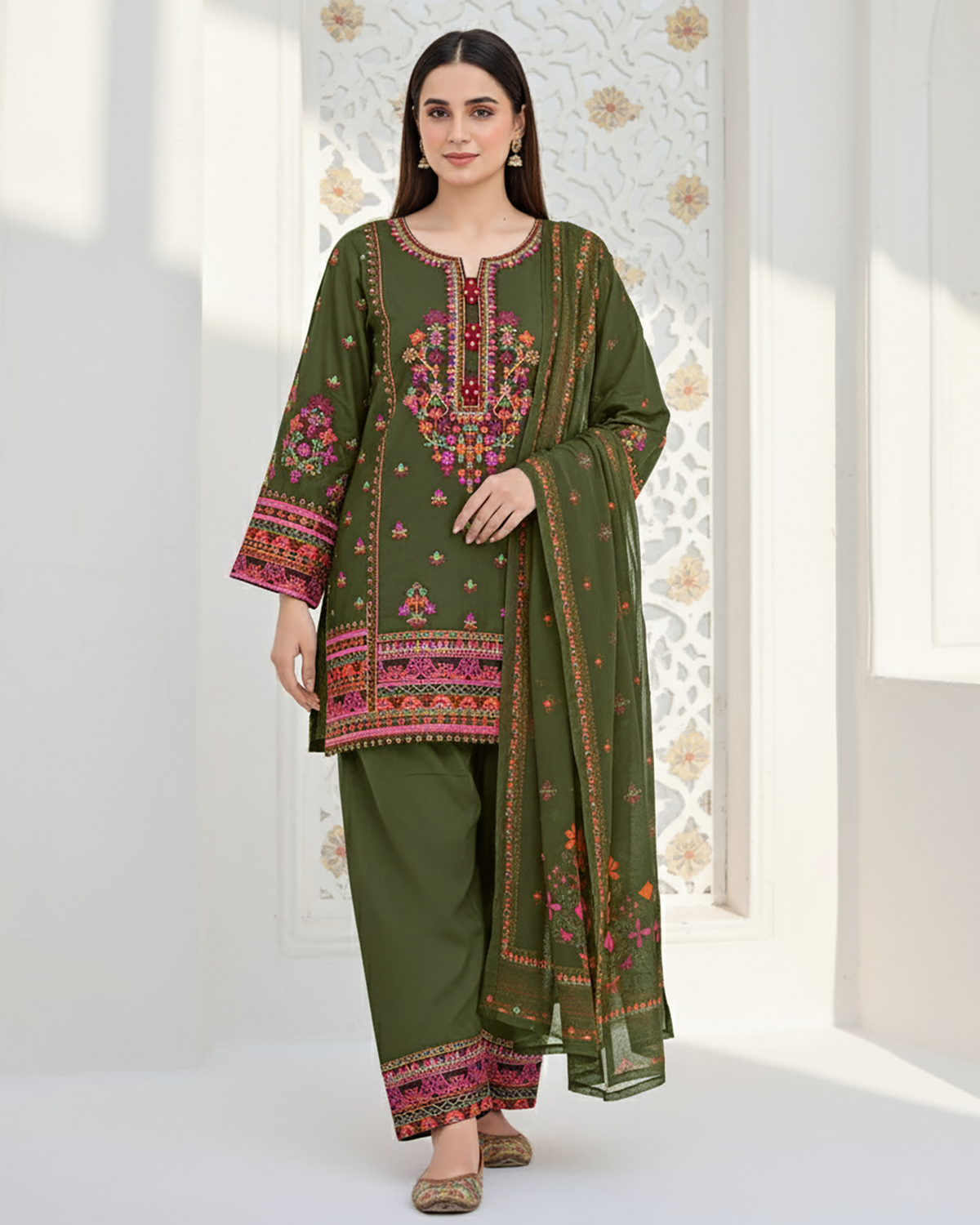 Designer Three Piece | Nain Tara | Luxury Winter Cotton
