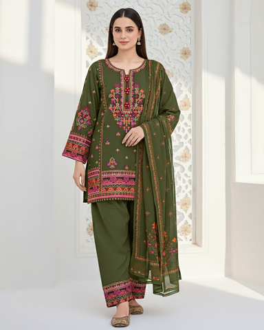 Designer Three Piece | Nain Tara | Luxury Winter Cotton